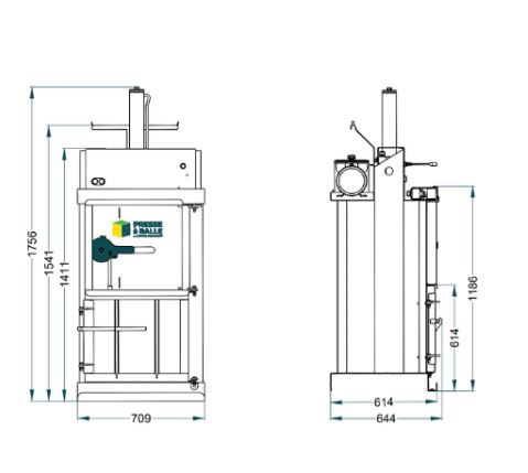 Presse à balles verticale - Force de compactage : 2 t - Poids des balles : jusqu'à 30 kg - Temps de cycle : 20 s - 8723143-513611821.JPG