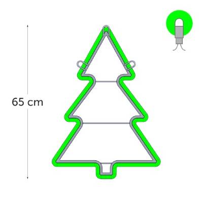  leds vertes - 65 x 45 cm - sans alimentation