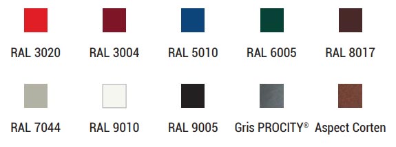 Coloris disponibles