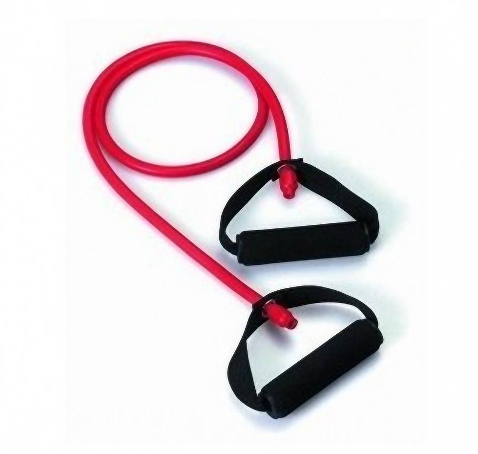 Tube élastique de fitness avec poignée - Longueur 1.16 m - 5 niveaux de résistance  - 87642372-896222149.jpg