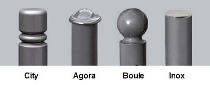 Quatre styles de pommeaux 