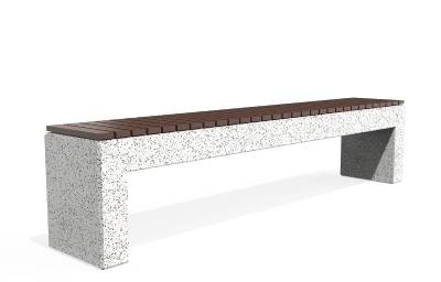 Banc béton avec assise en bois certifié FSC