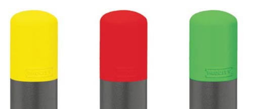 Pommeau laqué (RAL rouge 3020, jaune 1021 ou vert 6018)