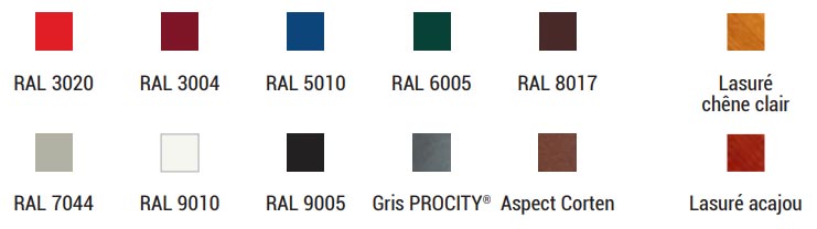 Coloris disponibles