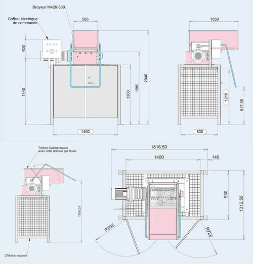 Broyeur industriel à couteaux - Section de coupe : 420 × 420 mm - Ouverture de trémie : 1200 × 500 mm – Puissance : 7,5 kW - 9098983-722378277.jpg