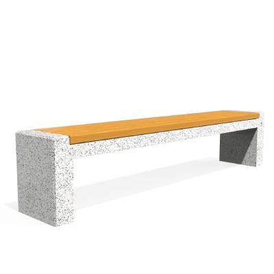 Banc béton avec assise en bois certifié FSC