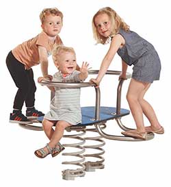 <b>Modèle 3 </b> <br> Ressort hélicoïdal Ø 18 mm <br> Surface amortissante : 7.46 m²