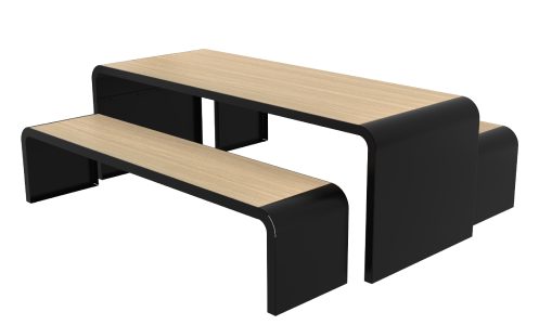 Noir RAL 9005 - Chêne clair