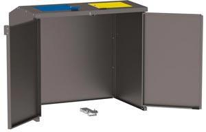 avec tôle de fond <br> Trappes jaune et bleue