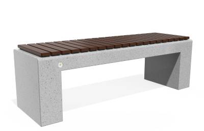 Banc béton avec assise en bois certifié FSC