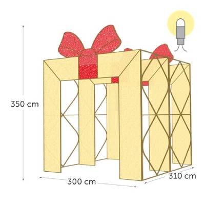 leds blanc chaud - 350 x 300 x 310 cm