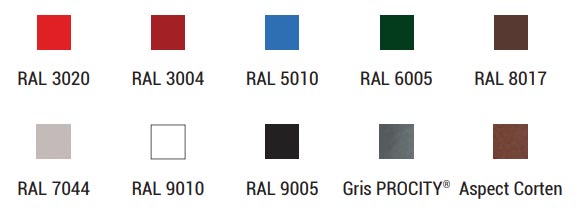  Acier peint sur galva selon nos coloris