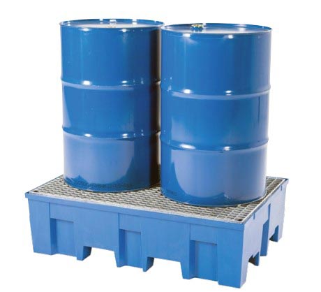 Bac de rétention PE <br> <b>Caillebotis galvanisé</b>