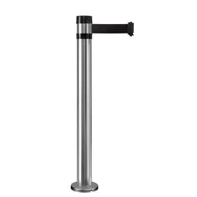 Poteau chromé base standard - sangle 2m noire
