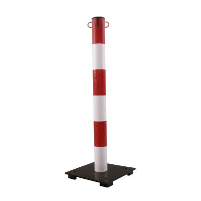 Poteau métal série lourde avec base - rouge/blanc