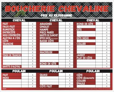 Boucherie chevaline 50 x 40 cm
