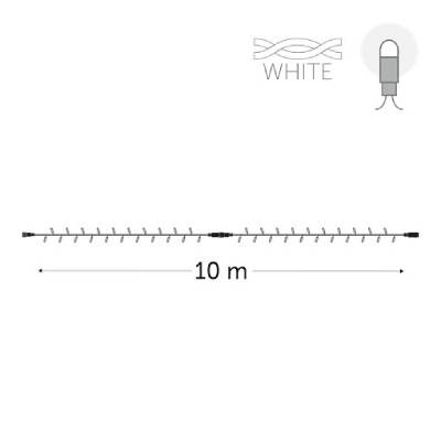 100 leds blanches - fil blanc - sans alimentation