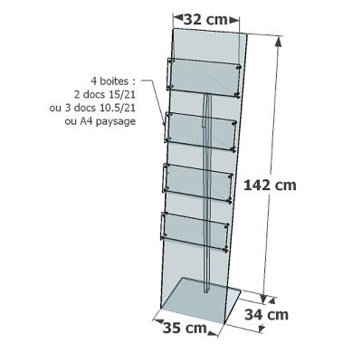 Schéma - Présentoir sur pied en plexiglas