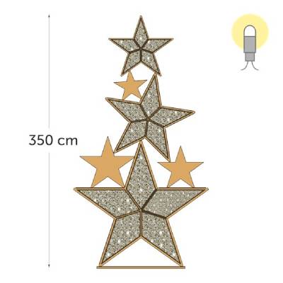 leds blanc chaud - 350 x 185 x 30 cm