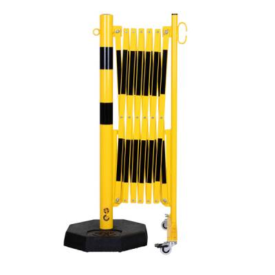 Barrière extensible avec socle ( jaune/noir)