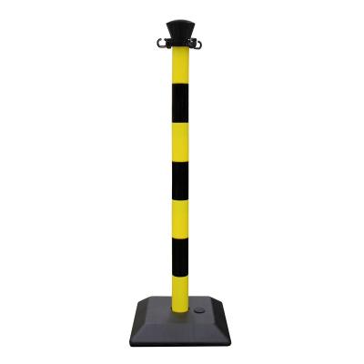 Poteau ABS en kit base lestée en béton ou à lester - noir/jaune