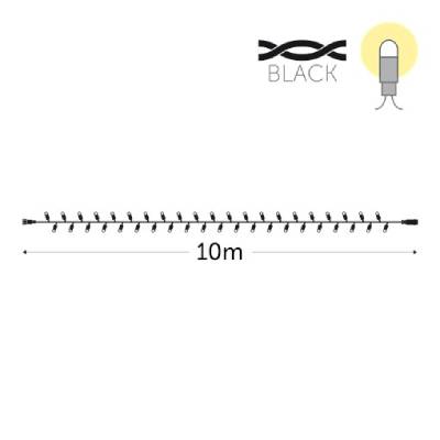 100 leds blanc chaud - fil noir - Sans alimentation