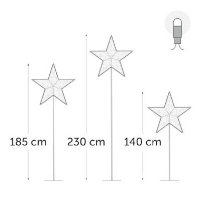 leds blanches - Hauteur : 140, 185 & 230 cm