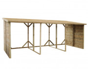Abri bûches en bois - Capacité 20 stères - Dim. L520 x l217 x H206 cm