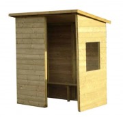 Abri bus en bois pin du nord rouge