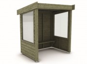 Abri bus en pin traité