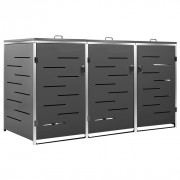 Abri cache pour 3 poubelles