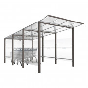 Abri chariots de supermarché - L.2500 mm x H.2710 mm - P.5000 mm