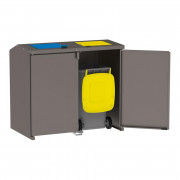 Abri conteneurs en acier galvanisé - Capacité 770 L - Dim. L1550 x H1400 x P945 mm