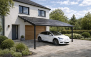 Abri de voiture solaire en aluminium - sur mesure