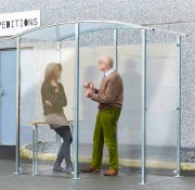 Abri fumeur acier 4 parois