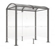 Abri fumeur en acier - Dim. L2500 ou 5000 x P1560 x H2540 mm