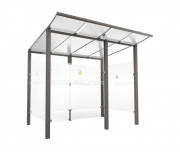 Abri fumeur en acier - Dim. L2500 ou 5000 x P1990 x H2250 mm - A sceller