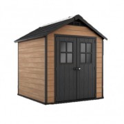 Abri jardin résine aspect bois 2 portes