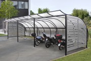 Abri motos avec toit polycarbonate - Dim. L3 x l2.50 x H2.20 m
