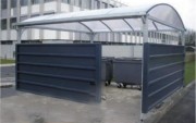 Abri conteneur avec toit en polycarbonate - Dim. L3 x l1.5 à 3 x H2 m