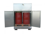 Abri en acier galvanisé à chaud pour stockage 2 fûts