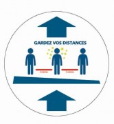 Marquage au sol adhésif pour distance de sécurité