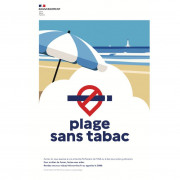 Affiche autocollante « plage sans tabac » - A4 ou A5