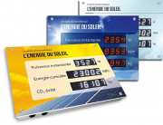 Afficheur digital LED en verre et inox