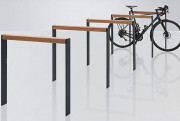 Appui vélo en acier/bois - 1 à 2 places - Forme carrée