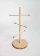 Arbre à bretzels en bois - Bois hêtre - Dimensions : Ø 270 x H 500 mm -  Avec trois bras
