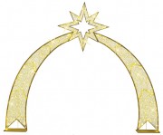Arche dorée Noël - Eclairage LED - Dimensions :  360 x 415 cm
