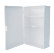 Armoire a pharmacie en plastique blanc - 1 porte - 2 étagères - L.127 x P.275 x H.400 mm