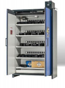 Armoire de recharges batteries lithium Ion sécurisée 2 portes - 3 à 6 étagères - L.1193 mm x P.615 mm x H.2224 mm