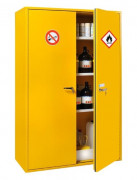 Armoire de sécurité pour produits inflammables double paroi avec rétention et fermeture automatique